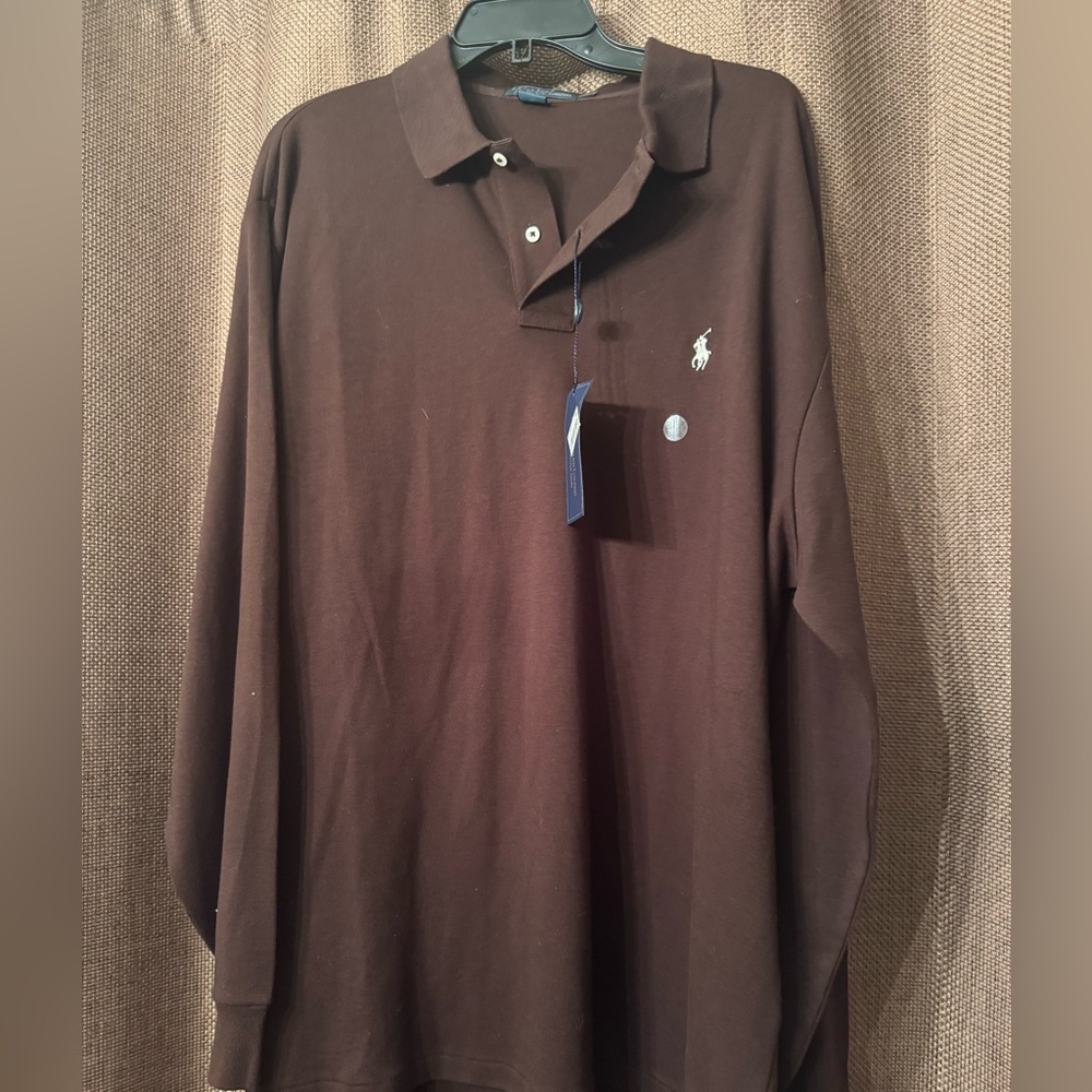 Gorgeous chocolate brown long sleeve POLO